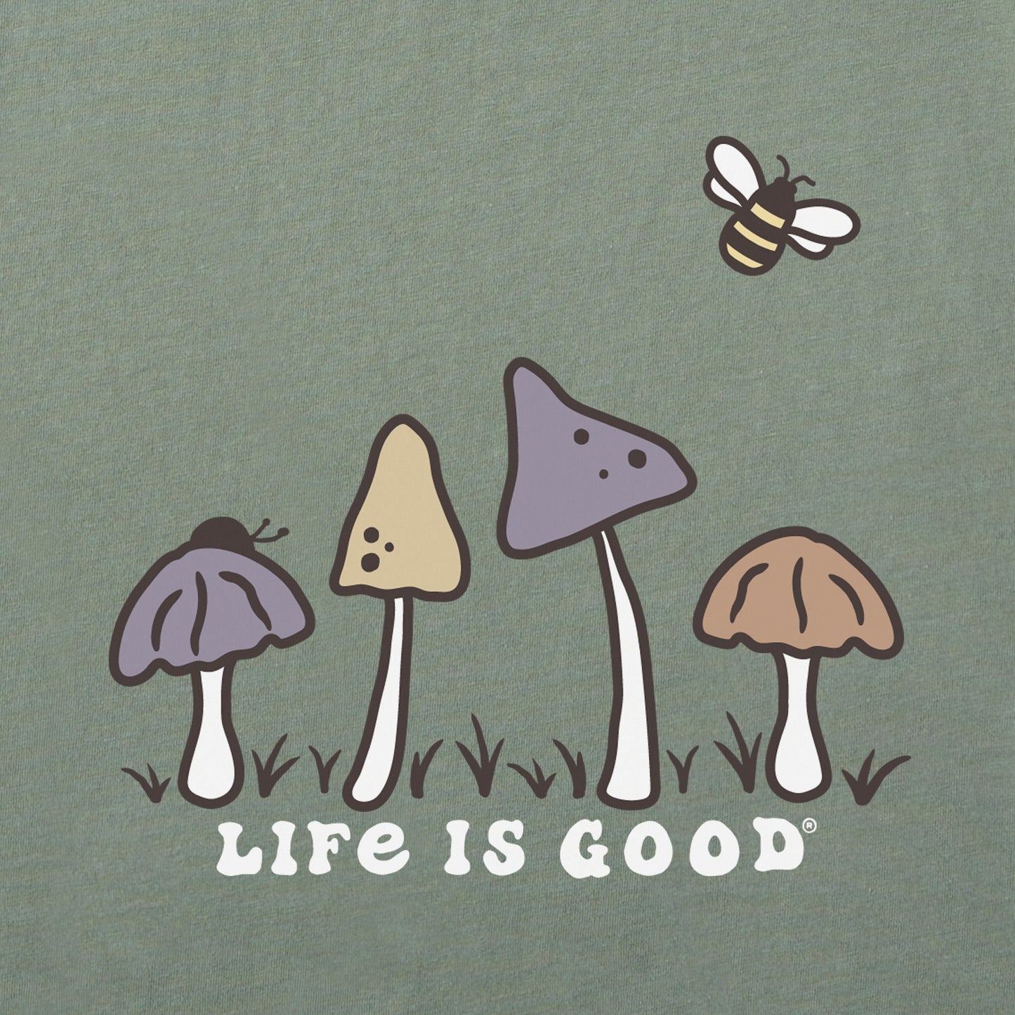 Women's Mushroom Retro Scene Long Sleeve Crusher Boxy Tee