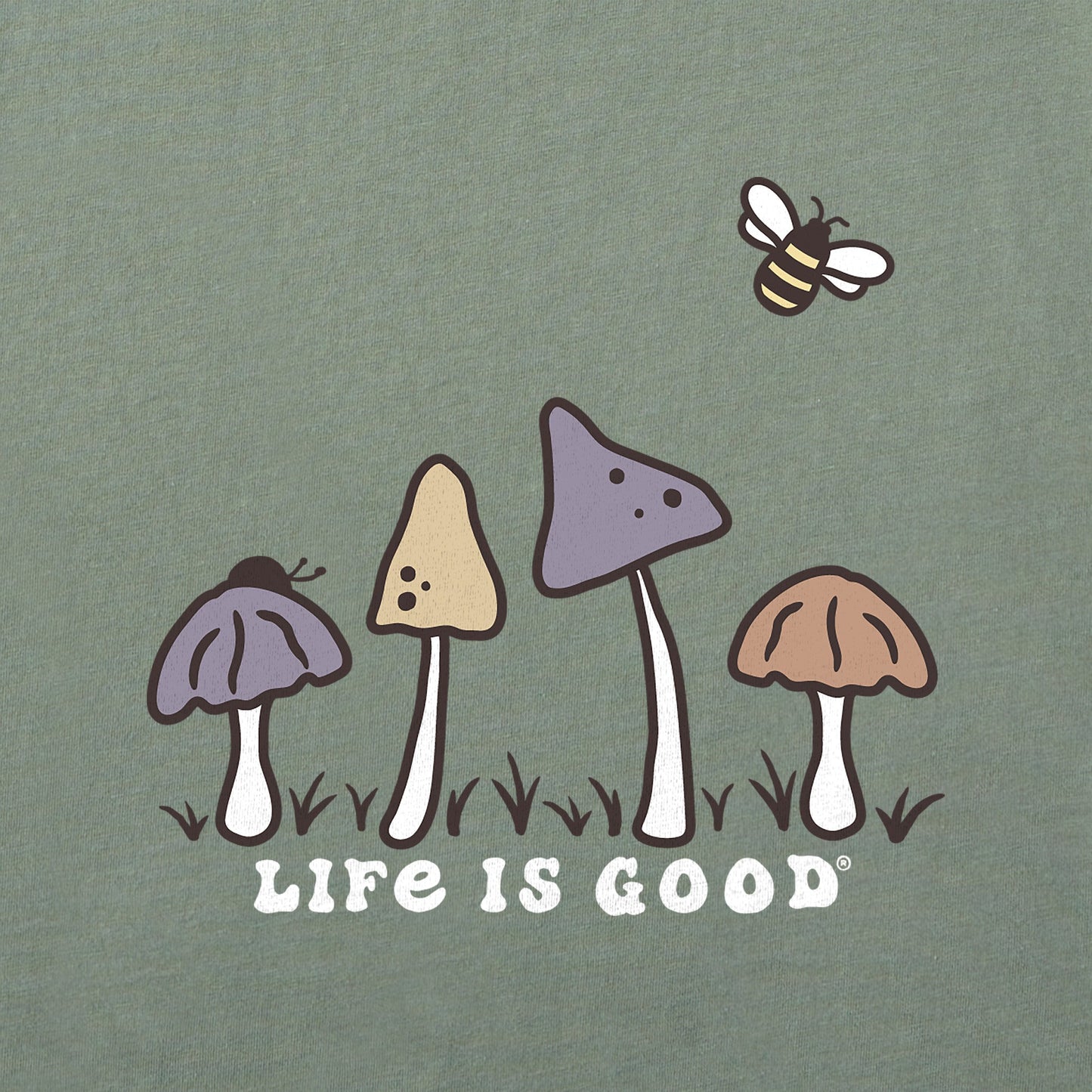 Women's Mushroom Retro Scene Long Sleeve Crusher Boxy Tee