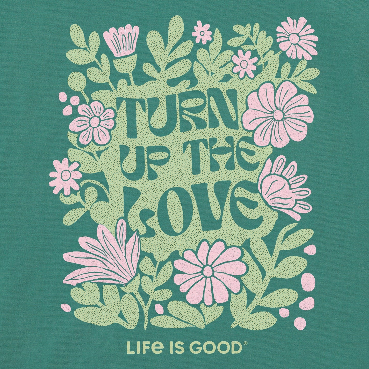 Women's Turn up the Love Flowers Long Sleeve Crusher Boxy Tee
