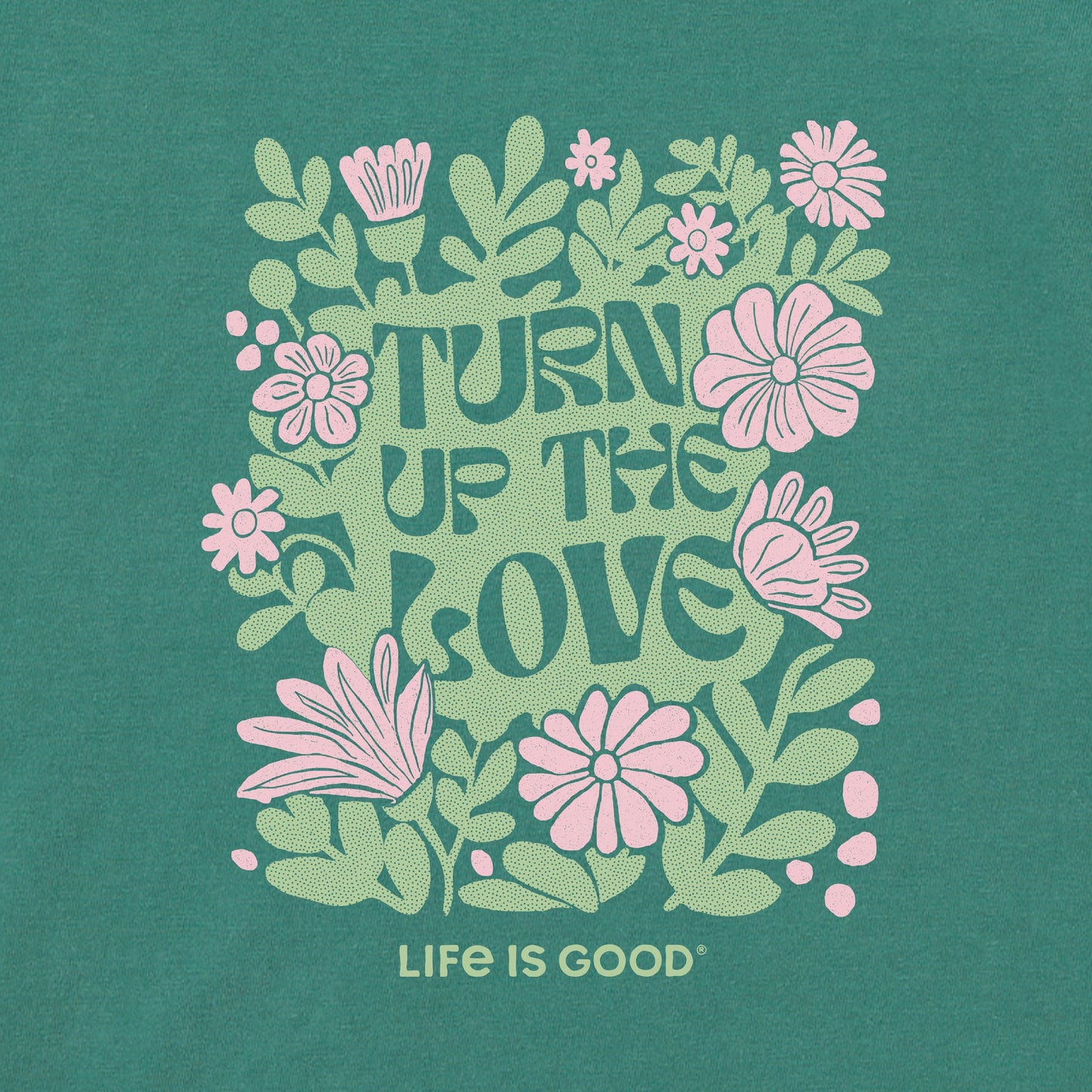 Women's Turn up the Love Flowers Long Sleeve Crusher Boxy Tee