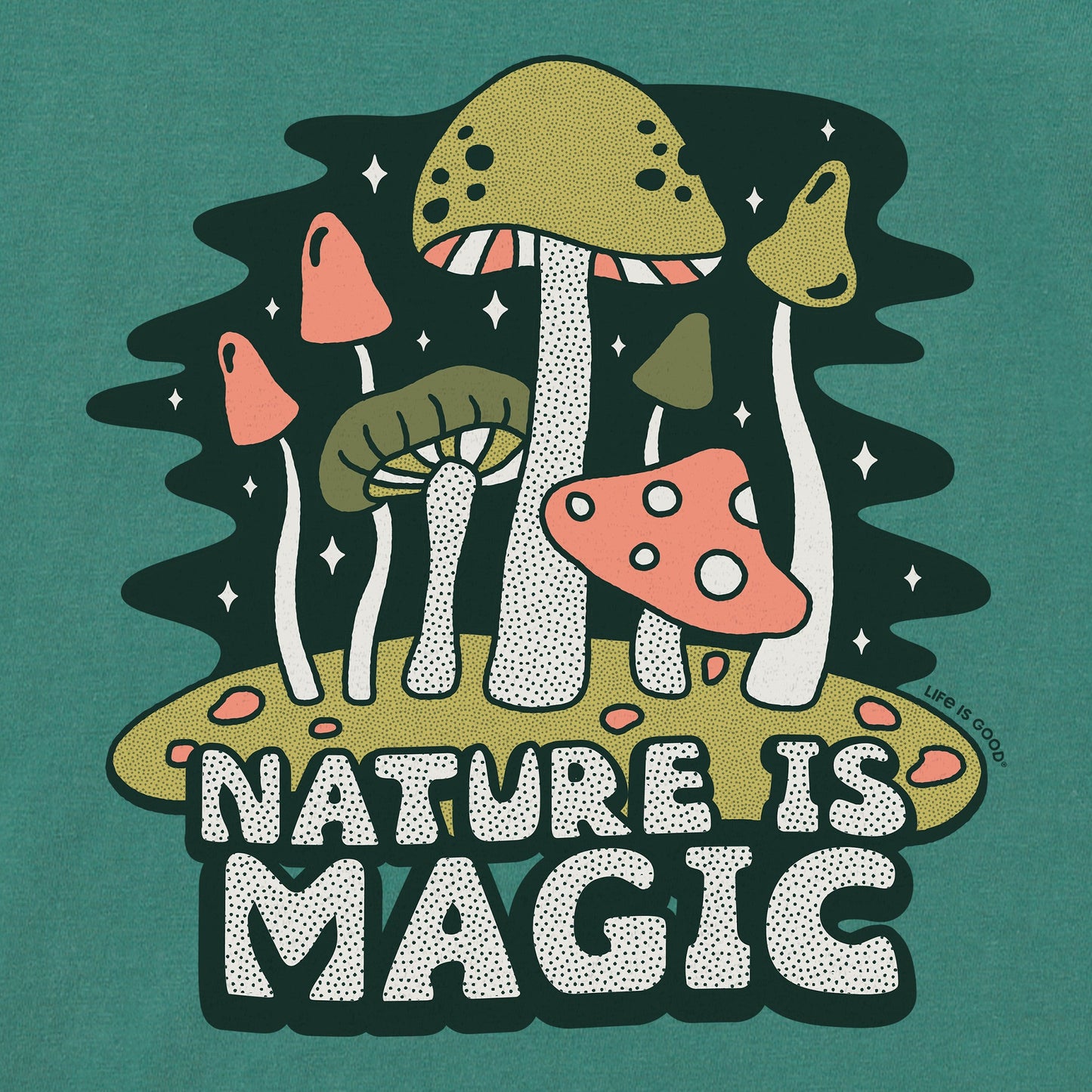 Women's Nature is Magic Mushrooms Long Sleeve Crusher Boxy Tee