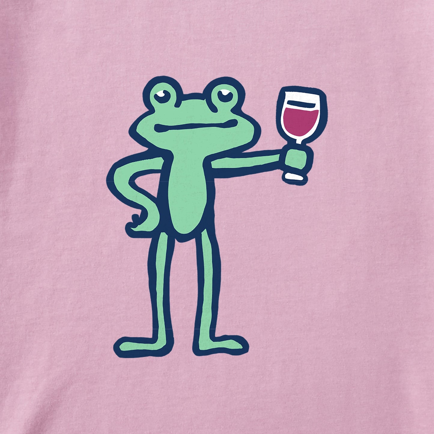 Women's Frog with Wine Long Sleeve Crusher Boxy Tee