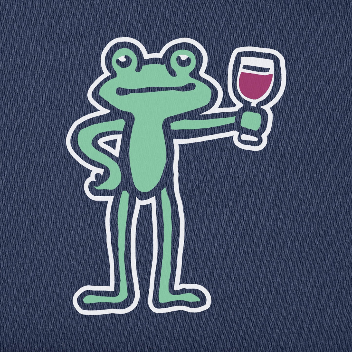 Women's Frog with Wine Long Sleeve Crusher Boxy Tee