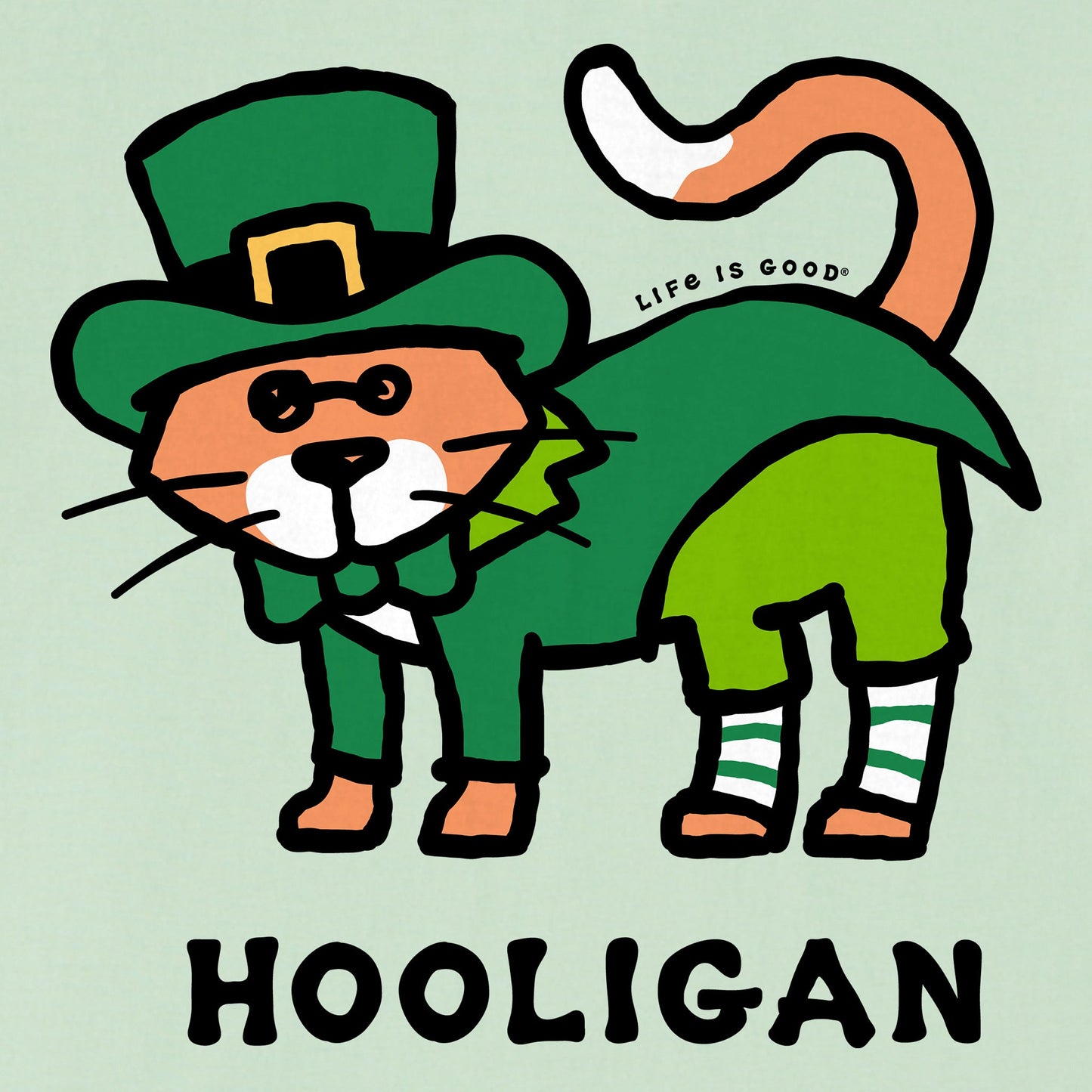 Kids Cat Lucky Leprechaun Short Sleeve Crusher Tee