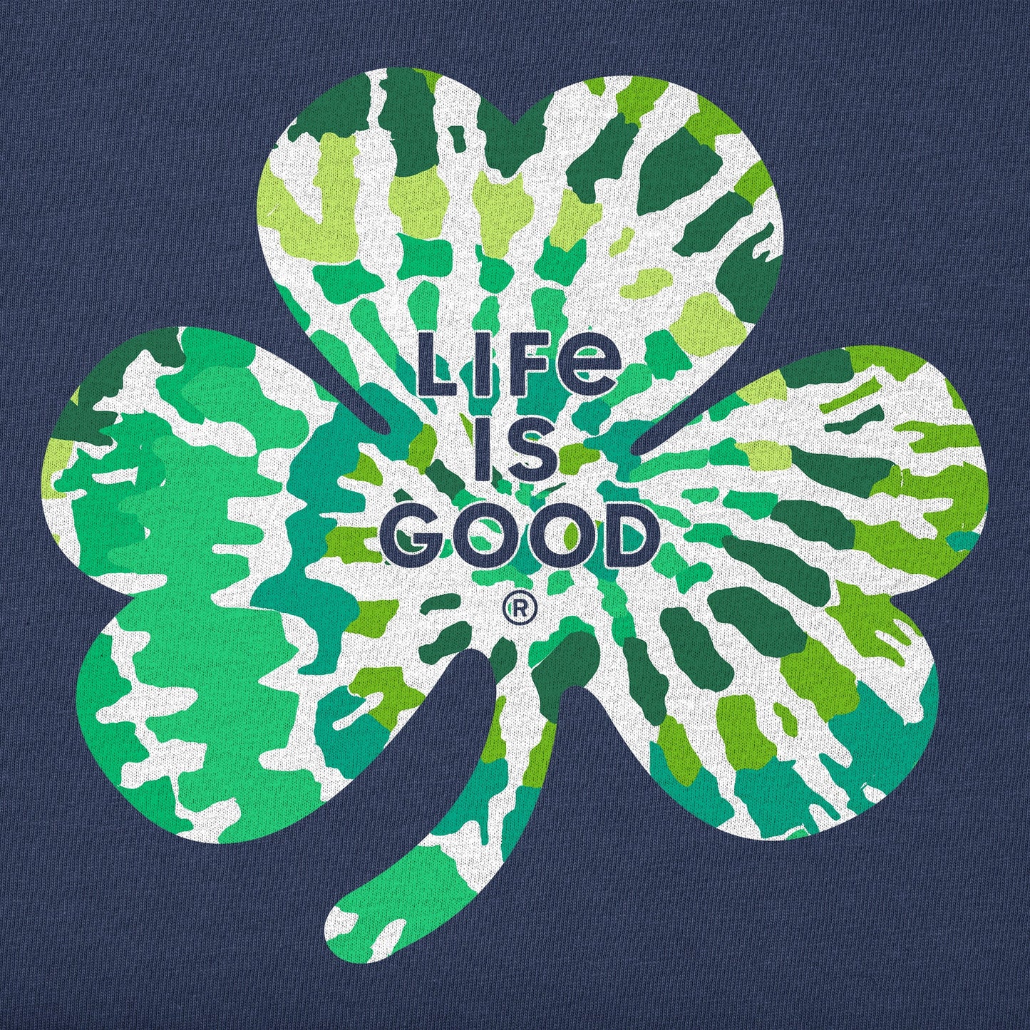 Kids Tie Dye Clover Long Sleeve Crusher Tee