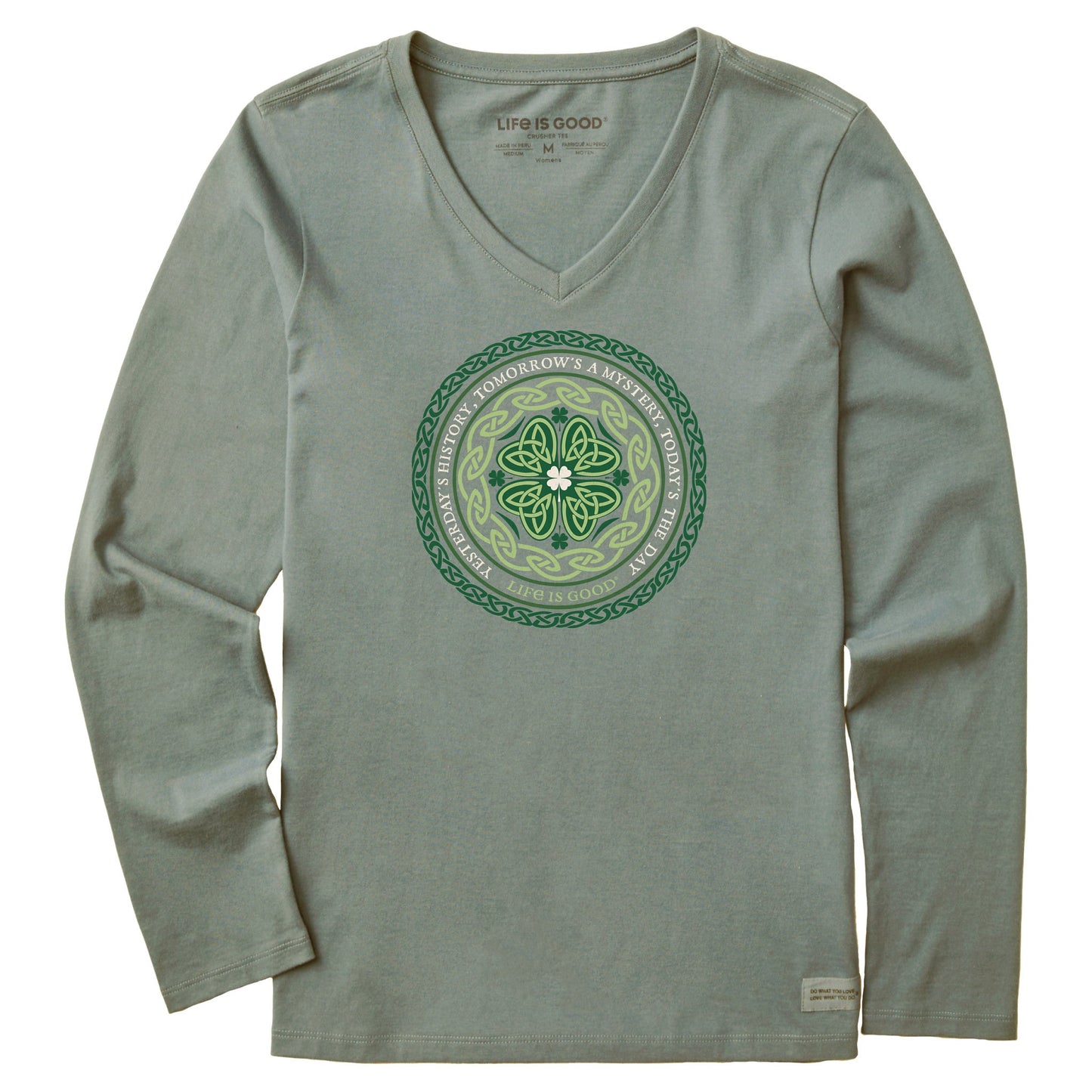 Women's Celtic Mandala Long Sleeve Crusher Vee