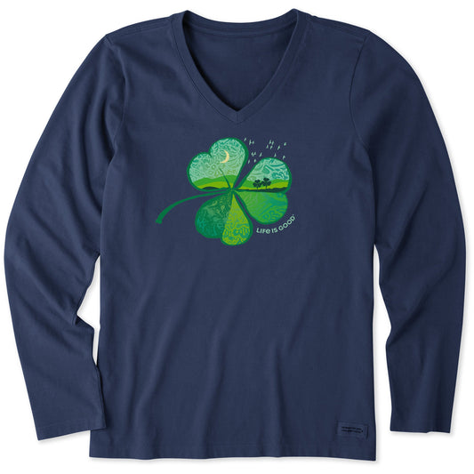 Women's Cloverfield Long Sleeve Crusher Vee