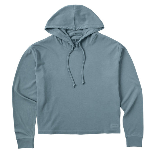 Women's Solid Crusher Boxy Hoodie