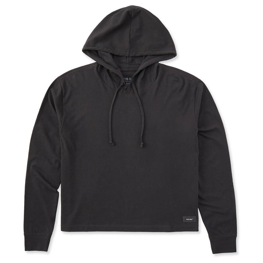 Women's Solid Crusher Boxy Hoodie
