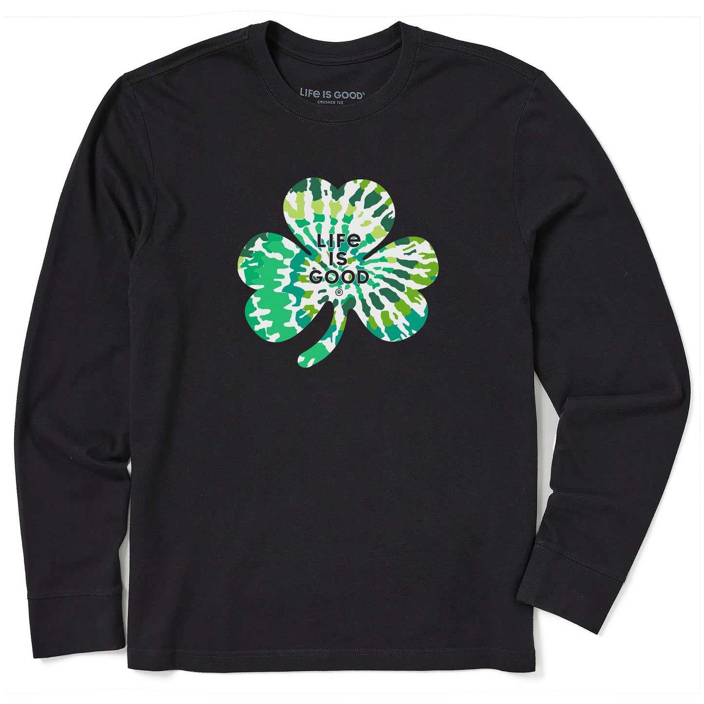 Men's Tie Dye Clover Long Sleeve Crusher Tee