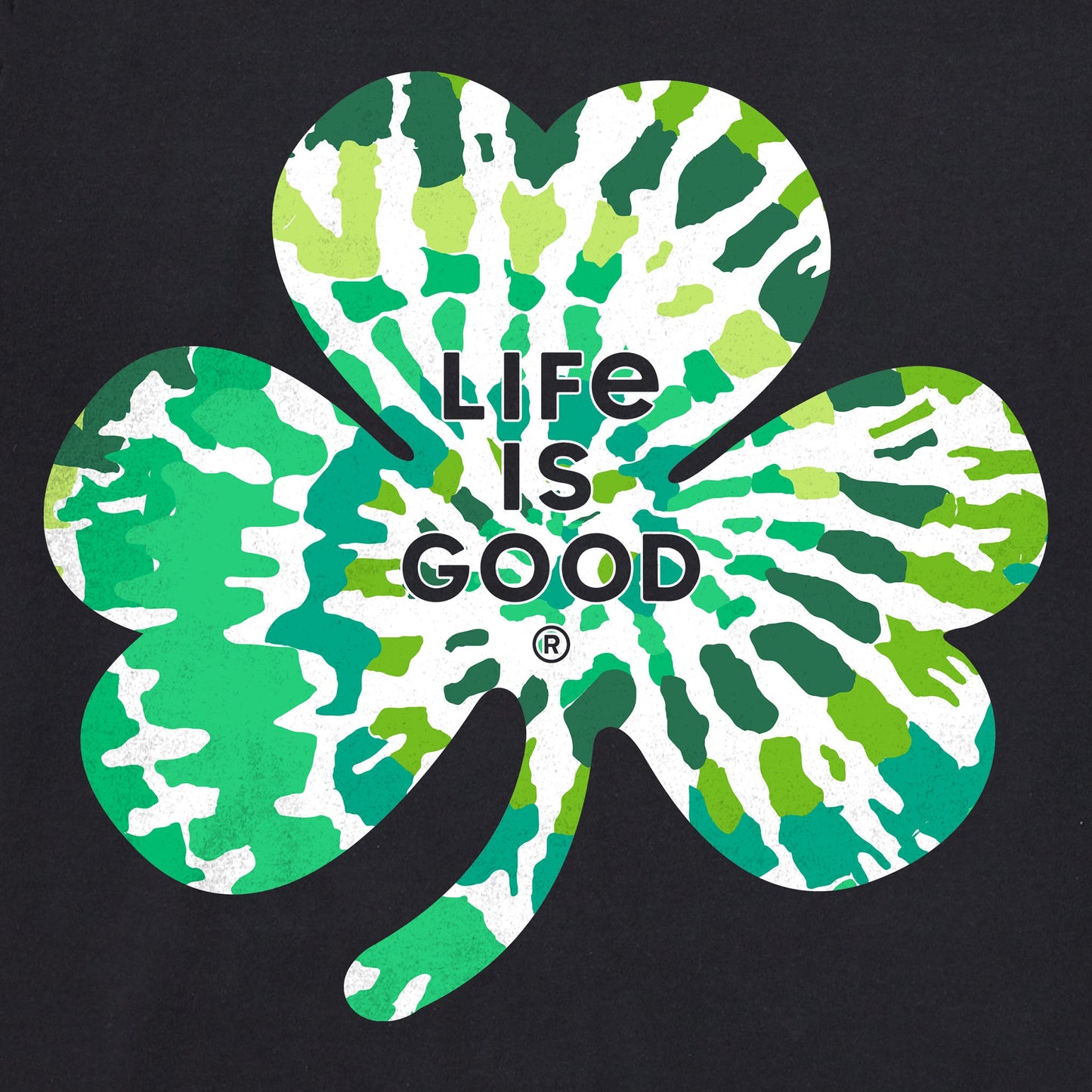 Men's Tie Dye Clover Long Sleeve Crusher Tee