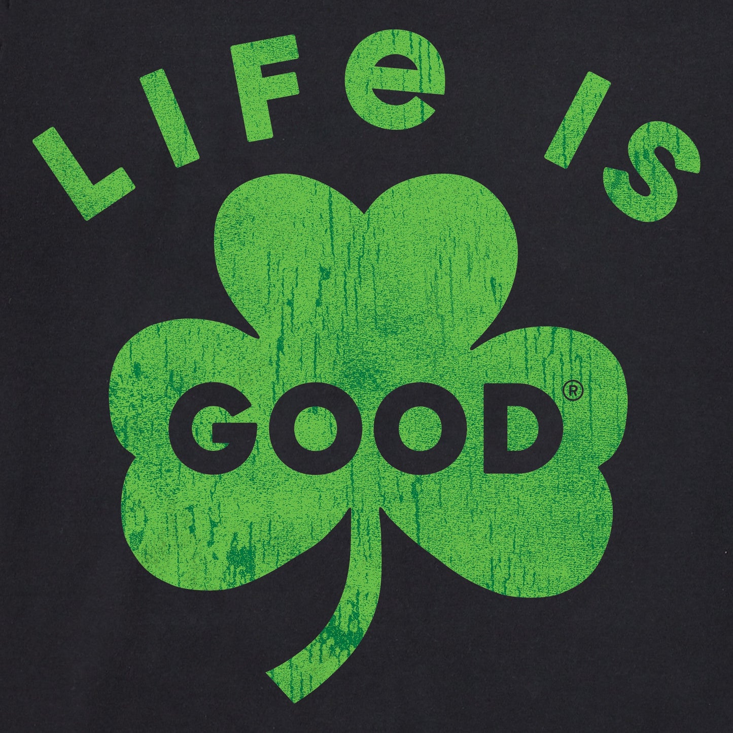 Men's Life is Good Bold Shamrock Long Sleeve Crusher Tee