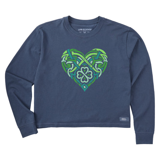 Women's Celtic Heart Long Sleeve Crusher Boxy Tee