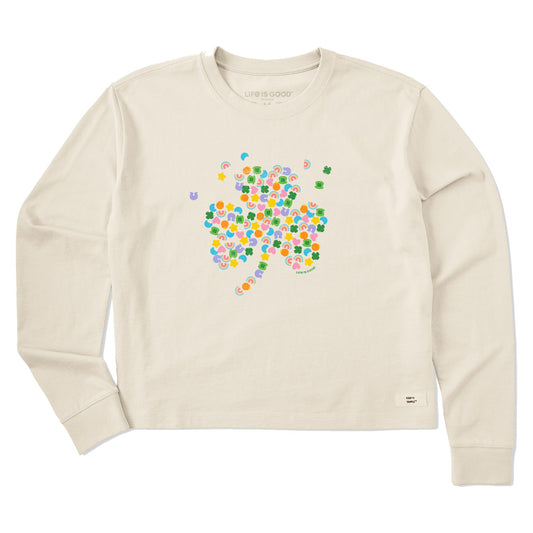 Women's Charmed Clover Long Sleeve Crusher Boxy Tee