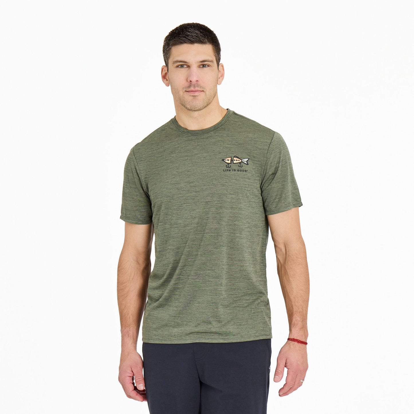 Men's Vintage Fish More Worry Less Short Sleeve Sun Crusher Tee