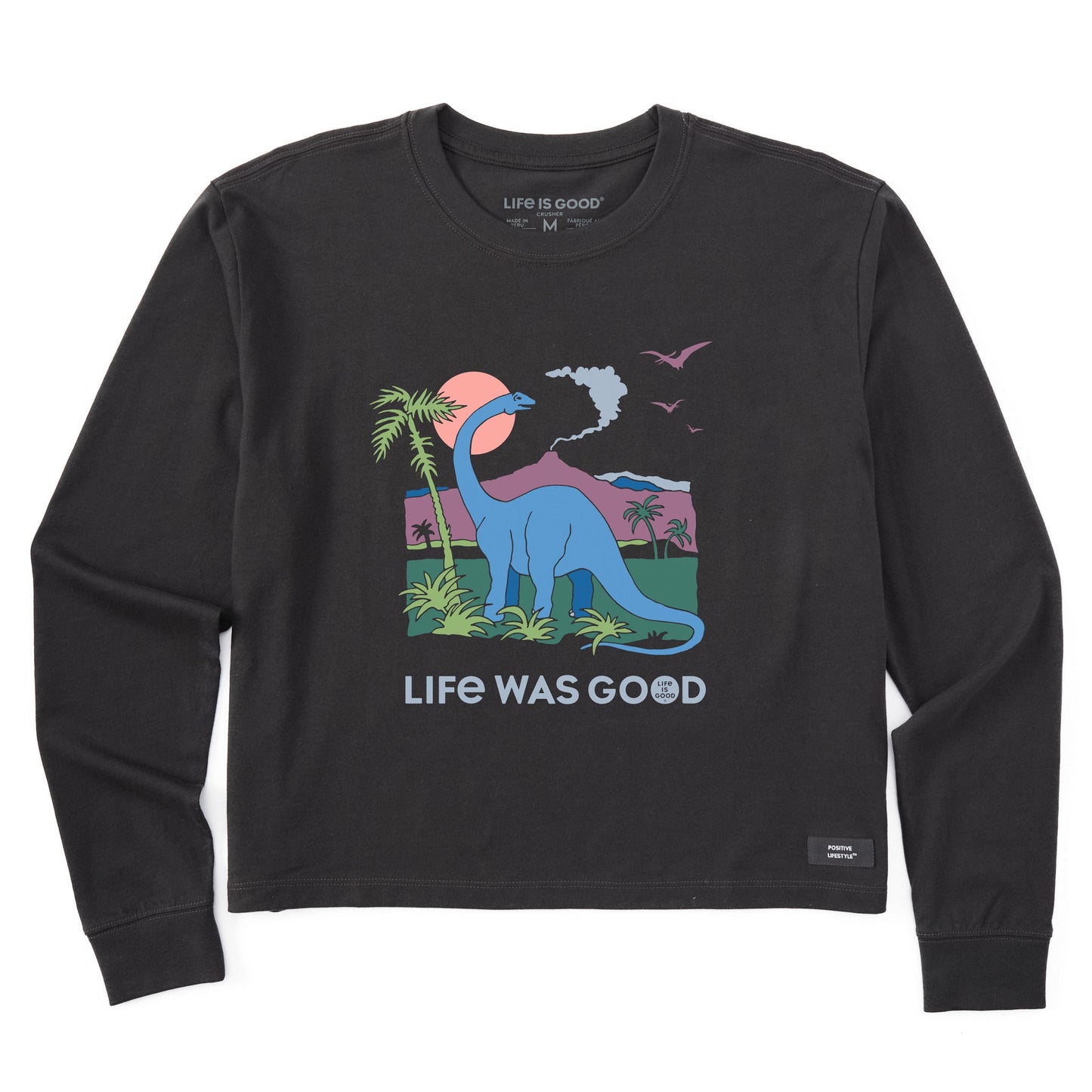 Women's Dinosaur Life was Good Long Sleeve Crusher Boxy Tee