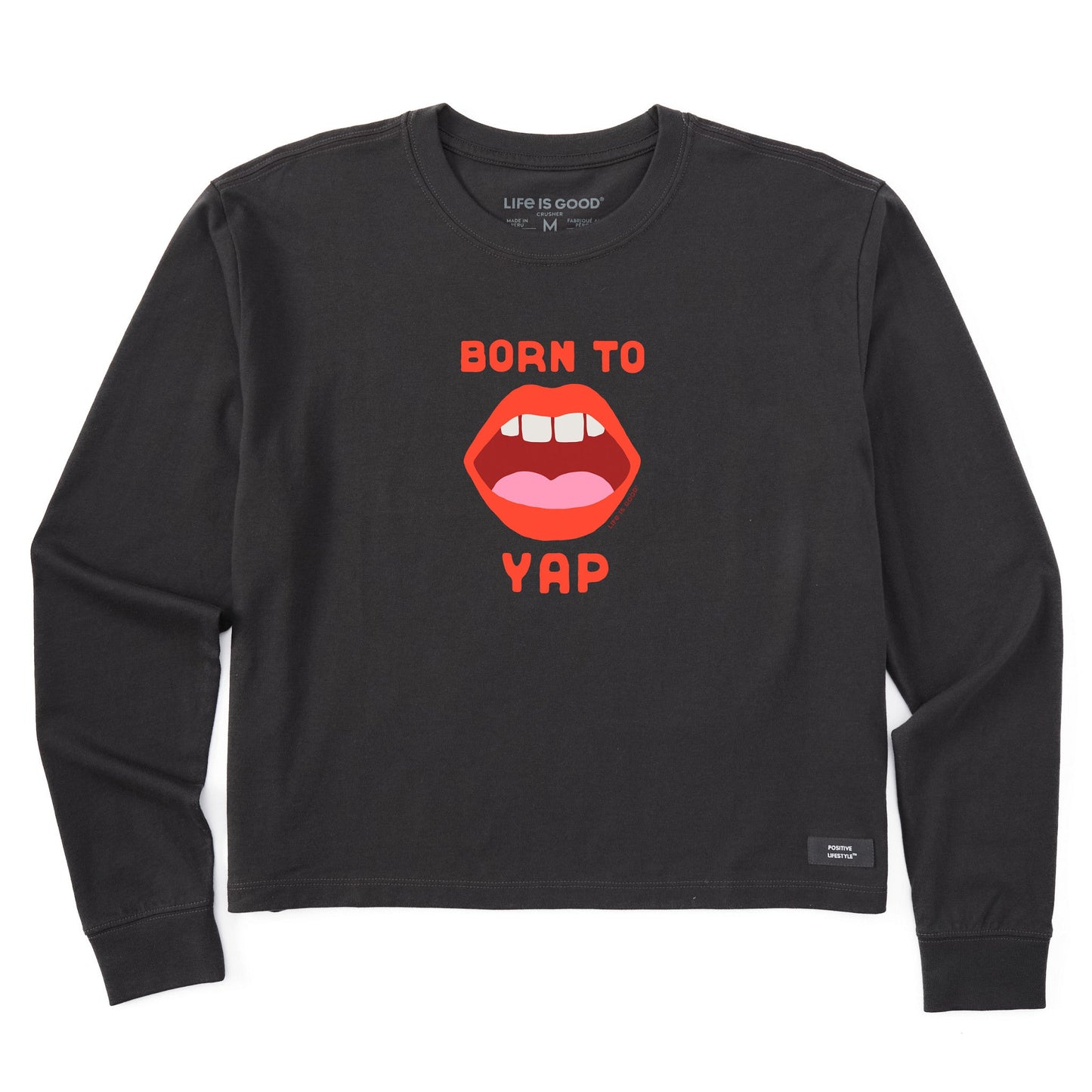 Women's Born to Yap Long Sleeve Crusher Boxy Tee