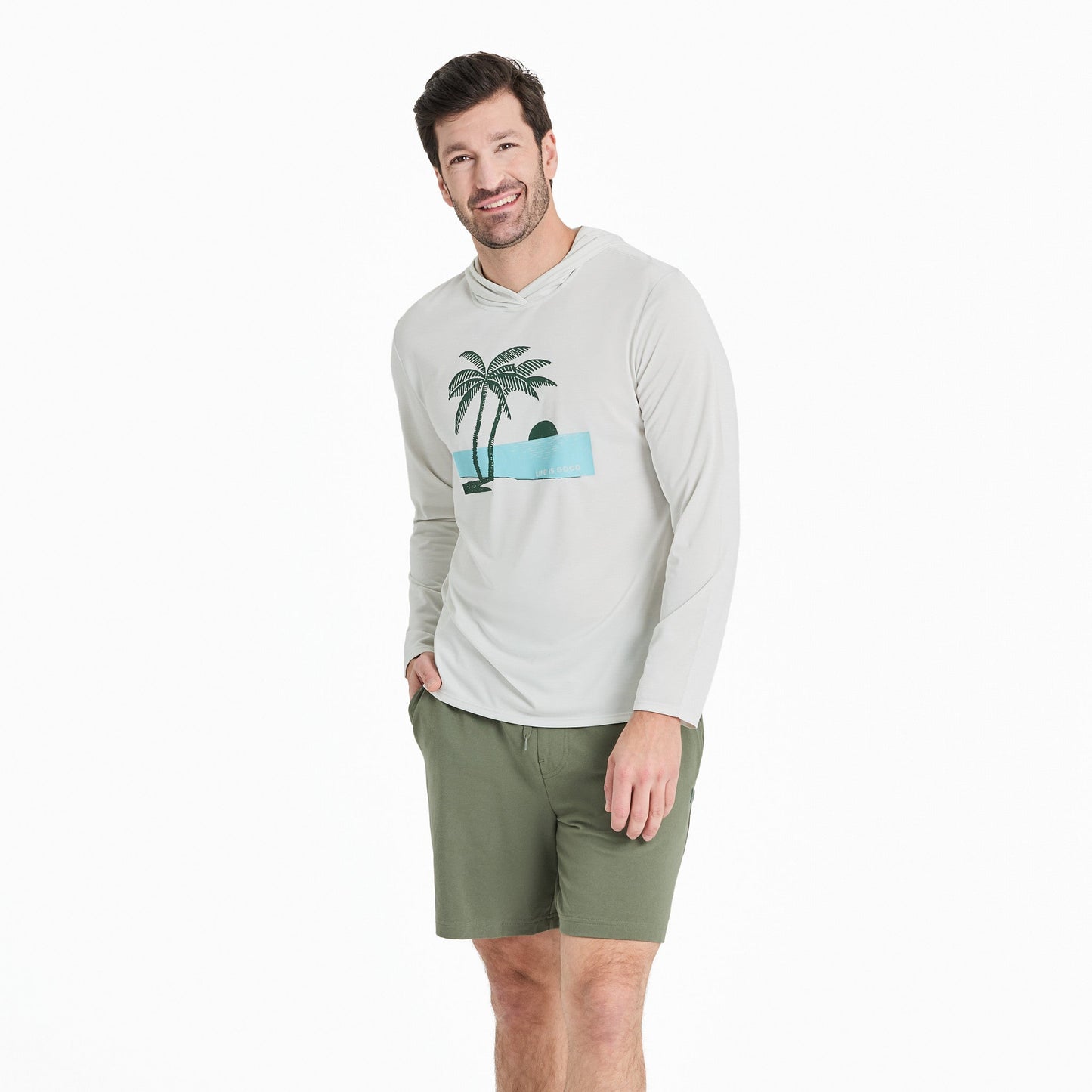 Men's Sunset Two Palms Long Sleeve Sun Crusher Hoodie