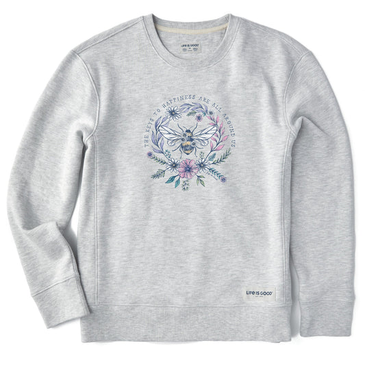 Women's Bee Happiness All Around Simply True Fleece Crew