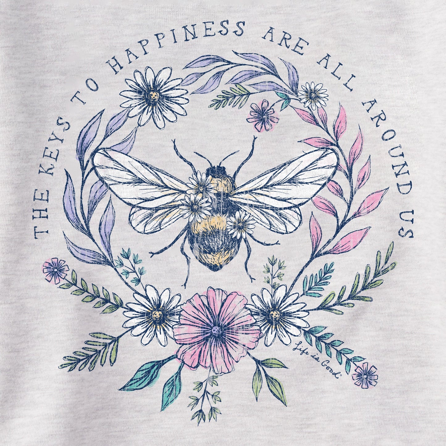 Women's Bee Happiness All Around Simply True Fleece Crew