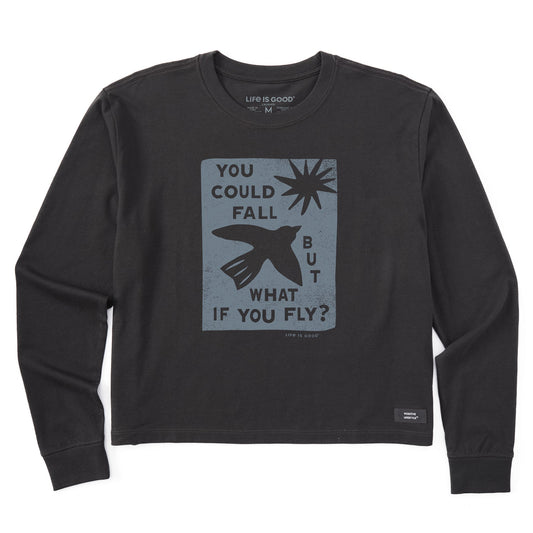 Women's But What if You Fly? Long Sleeve Crusher Boxy Tee