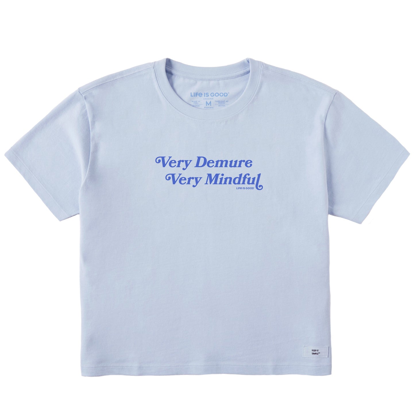 Women's Very Demure Very Mindful Short Sleeve Crusher Boxy Tee