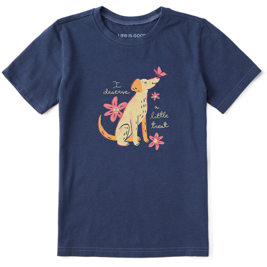 Kids I Deserve a Little Dog Treat Short Sleeve Crusher Tee