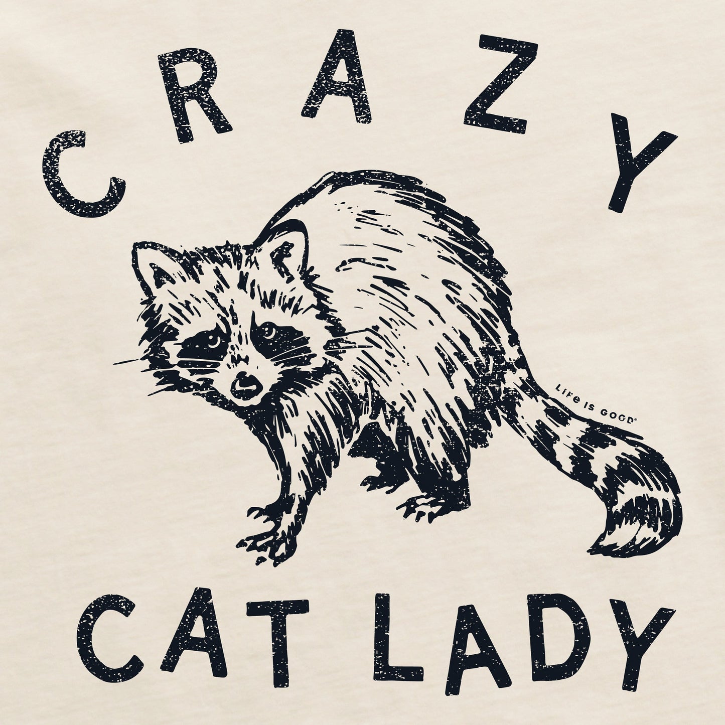 Women's Crazy Cat Lady Raccoon Short Sleeve Crusher Boxy Tee