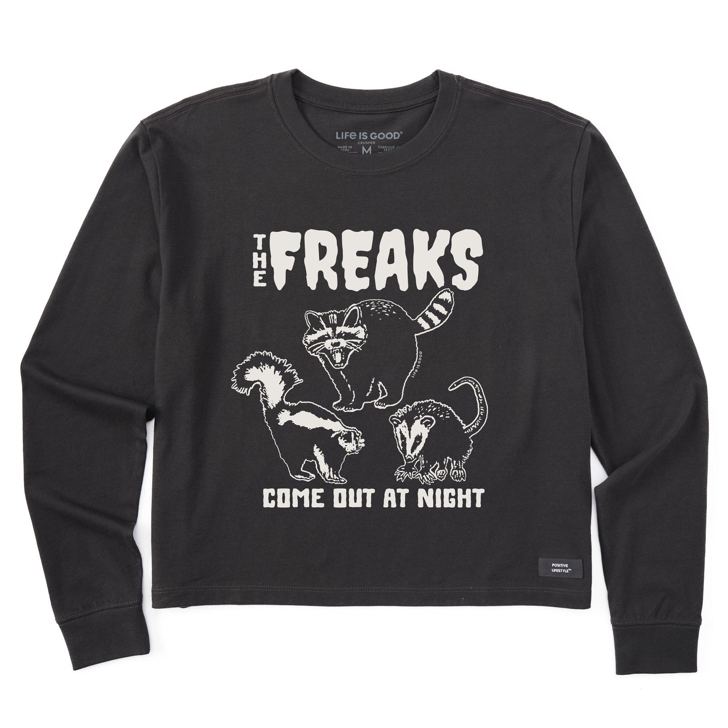Women's The Freaks Come Out at Night Long Sleeve Crusher Boxy Tee