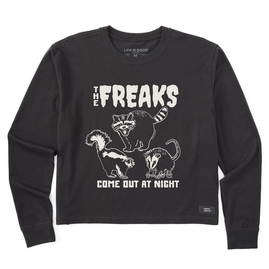 Women's The Freaks Come Out at Night Long Sleeve Crusher Boxy Tee