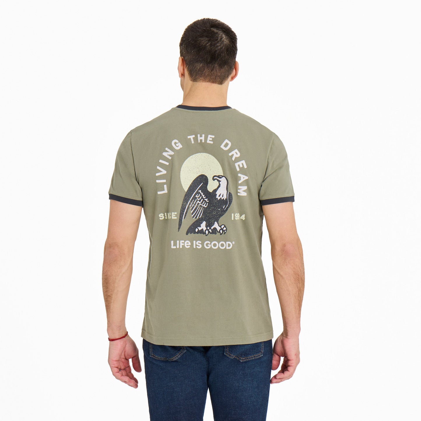 Men's Living the Dream Eagle Classic Crusher Ringer Tee