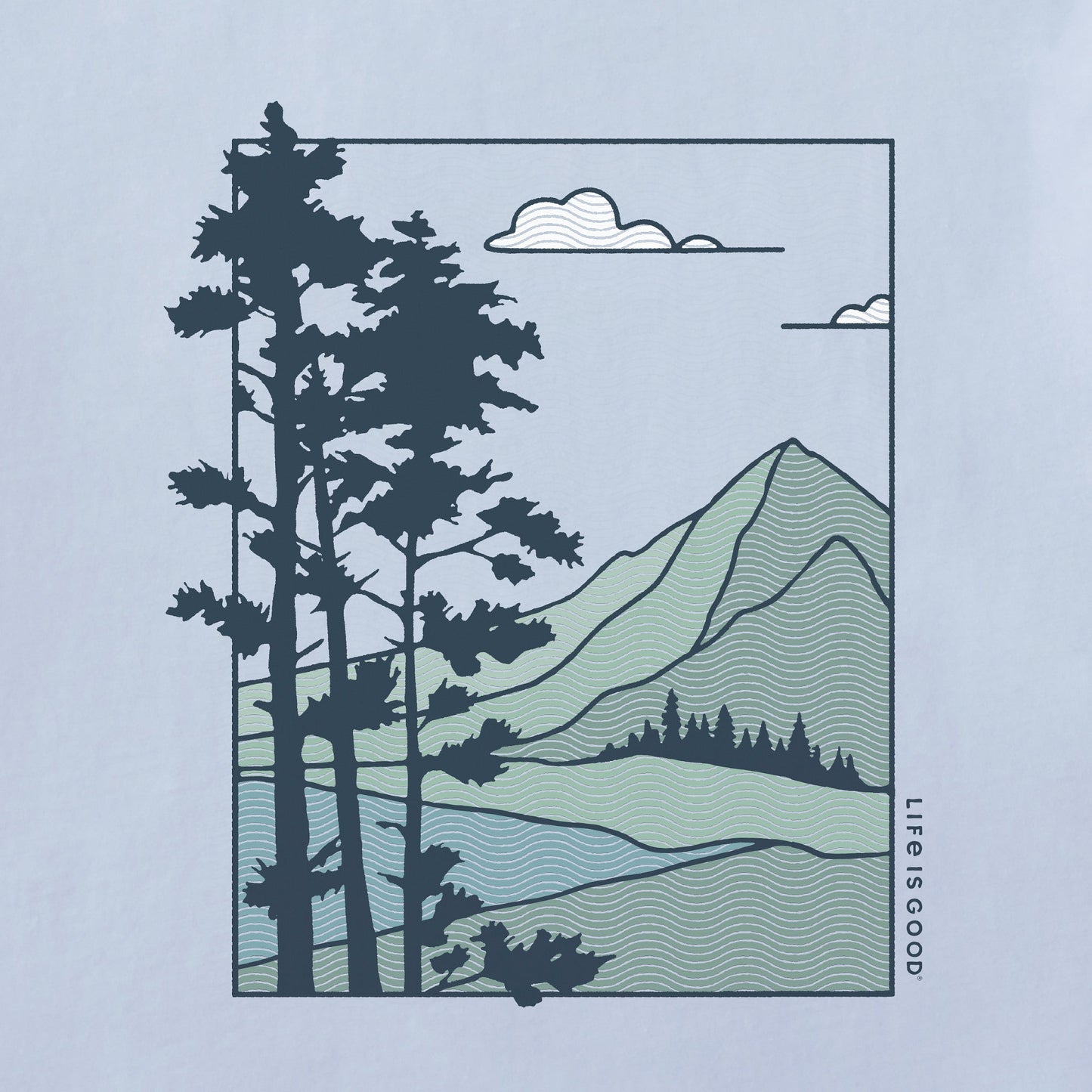 Men's Mountain Landscape Classic Crusher Ringer Tee