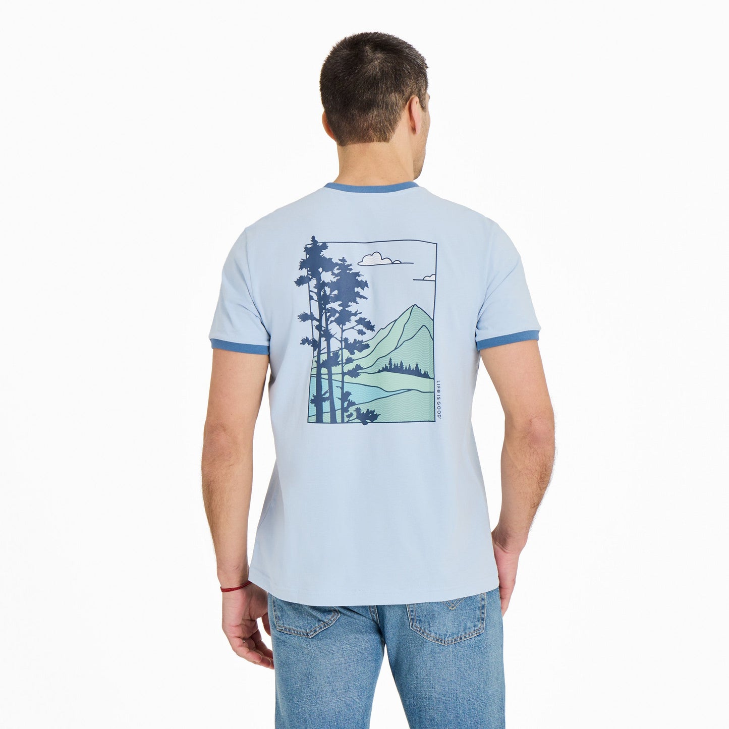 Men's Mountain Landscape Classic Crusher Ringer Tee