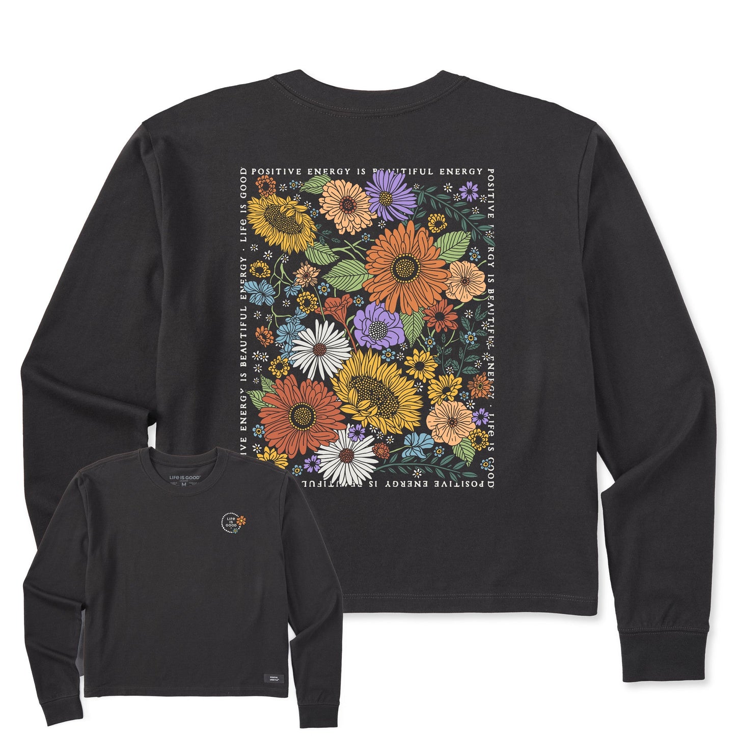 Women's Beautiful Energy Wildflowers Long Sleeve Crusher Boxy Tee