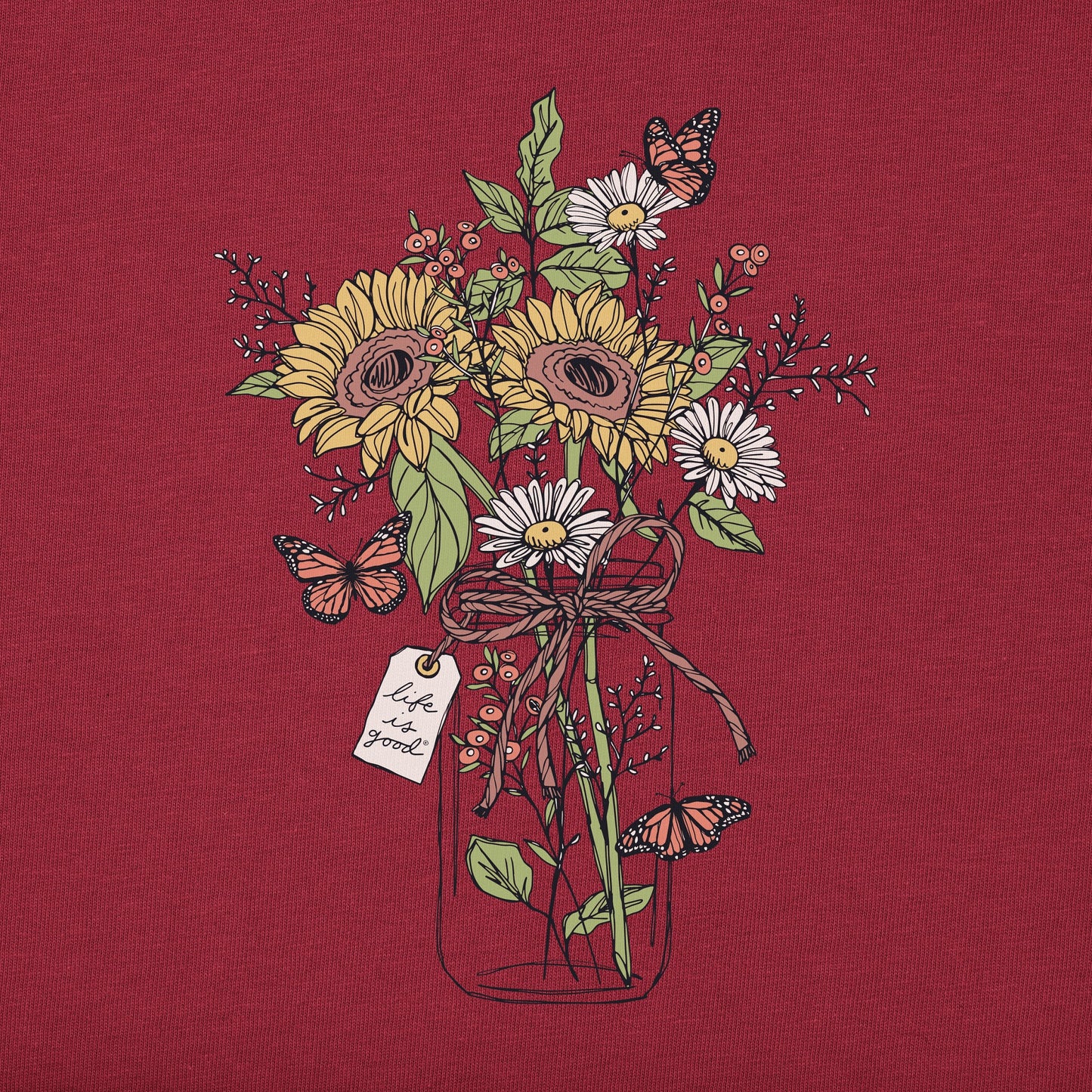 Women's Sunflower Monarch Jar Long Sleeve Crusher Tee
