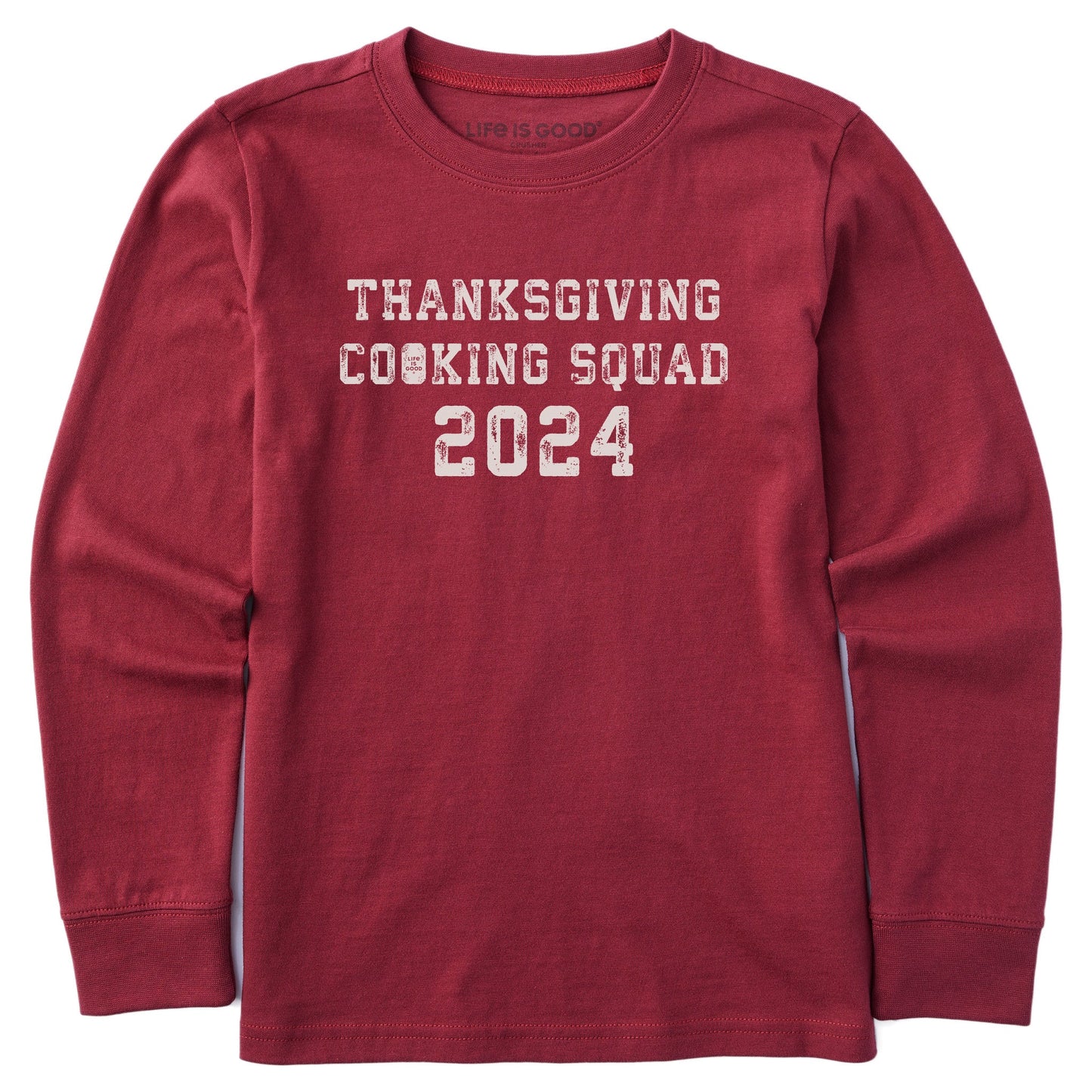 Kids Thanksgiving Day Cooking Squad 2024 Long Sleeve Crusher Tee