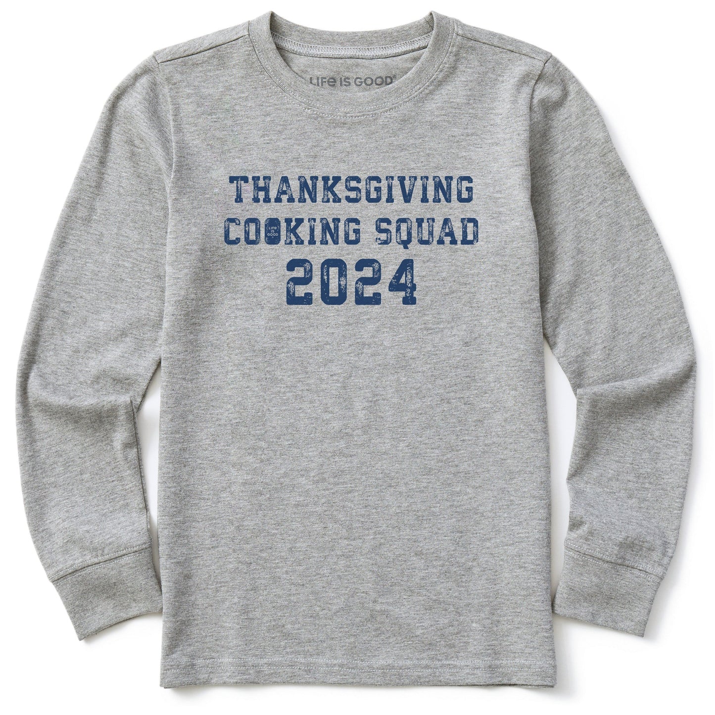 Kids Thanksgiving Day Cooking Squad 2024 Long Sleeve Crusher Tee