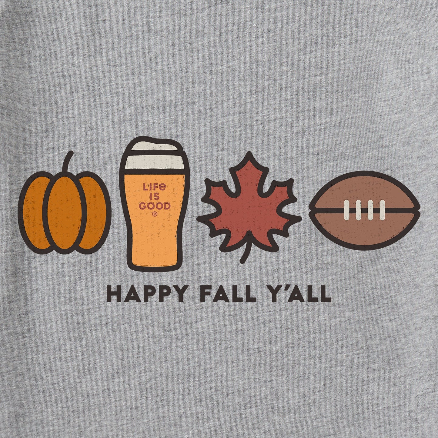 Men's Happy Fall Icons Long Sleeve Crusher Tee