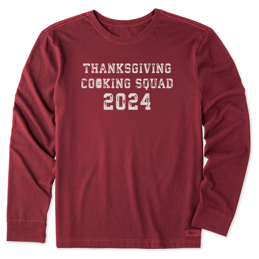 Men's Thanksgiving Day Cooking Squad 2024 Long Sleeve Crusher Tee