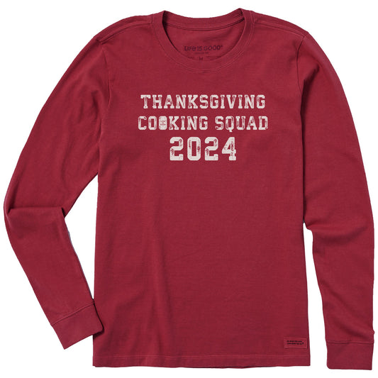 Women's Thanksgiving Day Cooking Squad 2024 Long Sleeve Crusher Tee