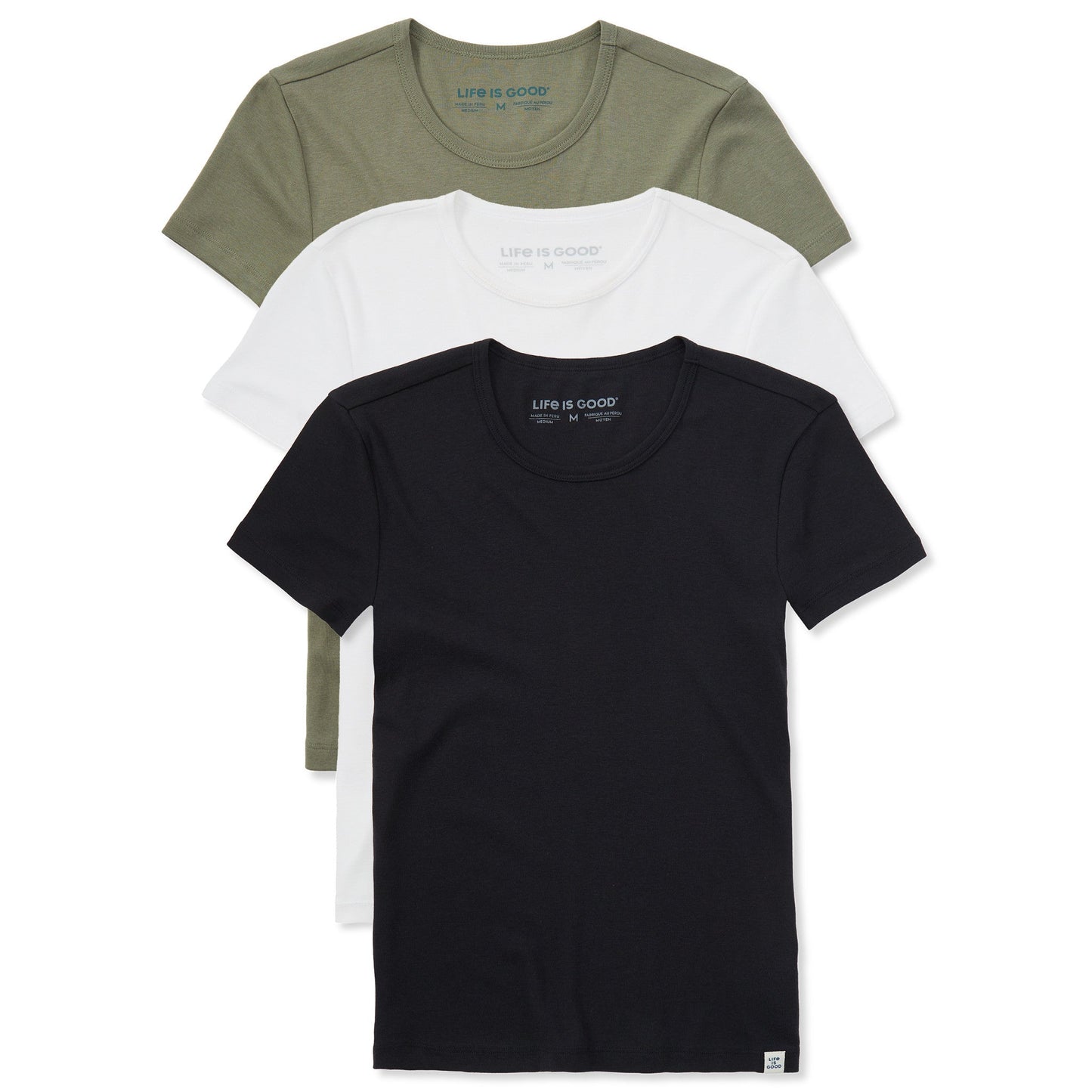 Women's Solid 3-Pack Modal Ribbed Tee - Multi