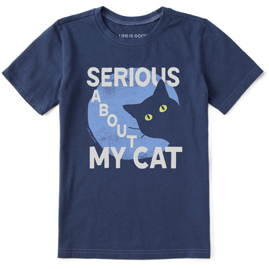 Kids Serious About My Cat Short Sleeve Crusher Tee