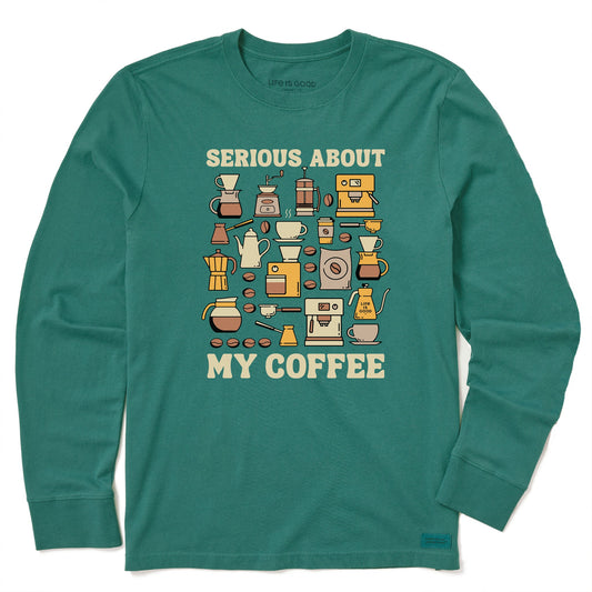 Men's Serious About My Coffee Long Sleeve Crusher Tee