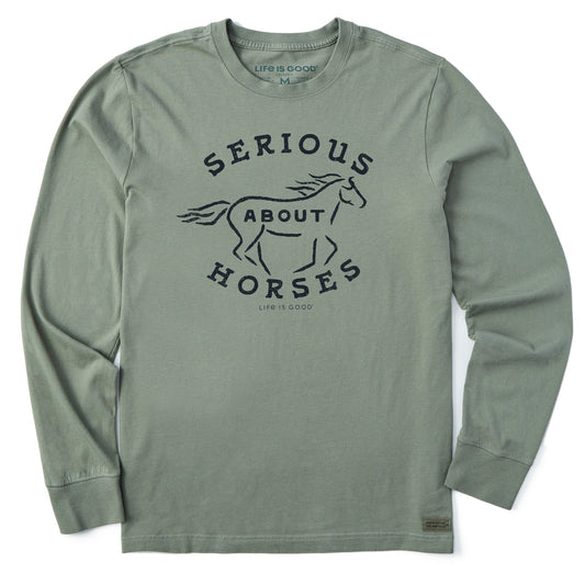 Men's Serious About Horses Long Sleeve Crusher Tee