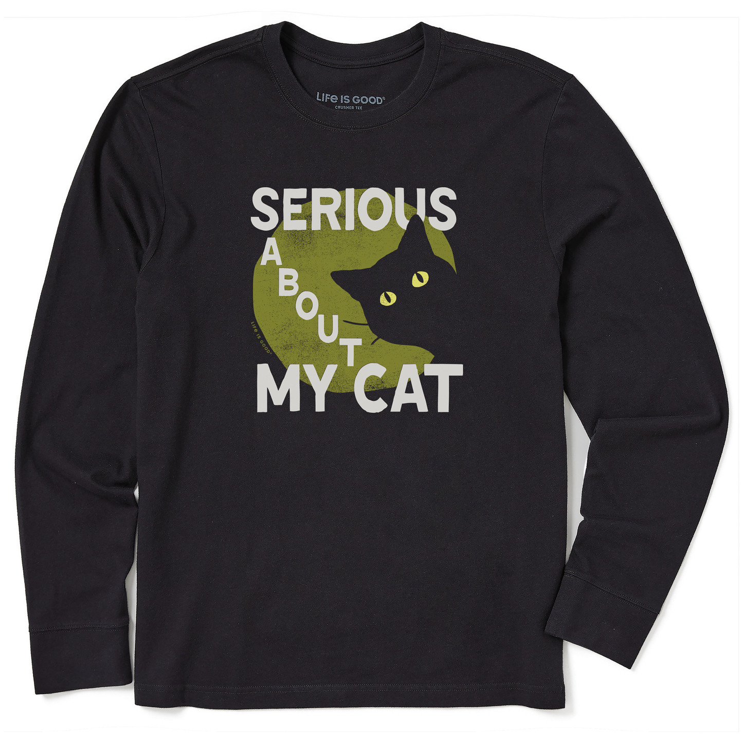 Men's Serious About My Cat Long Sleeve Crusher Tee