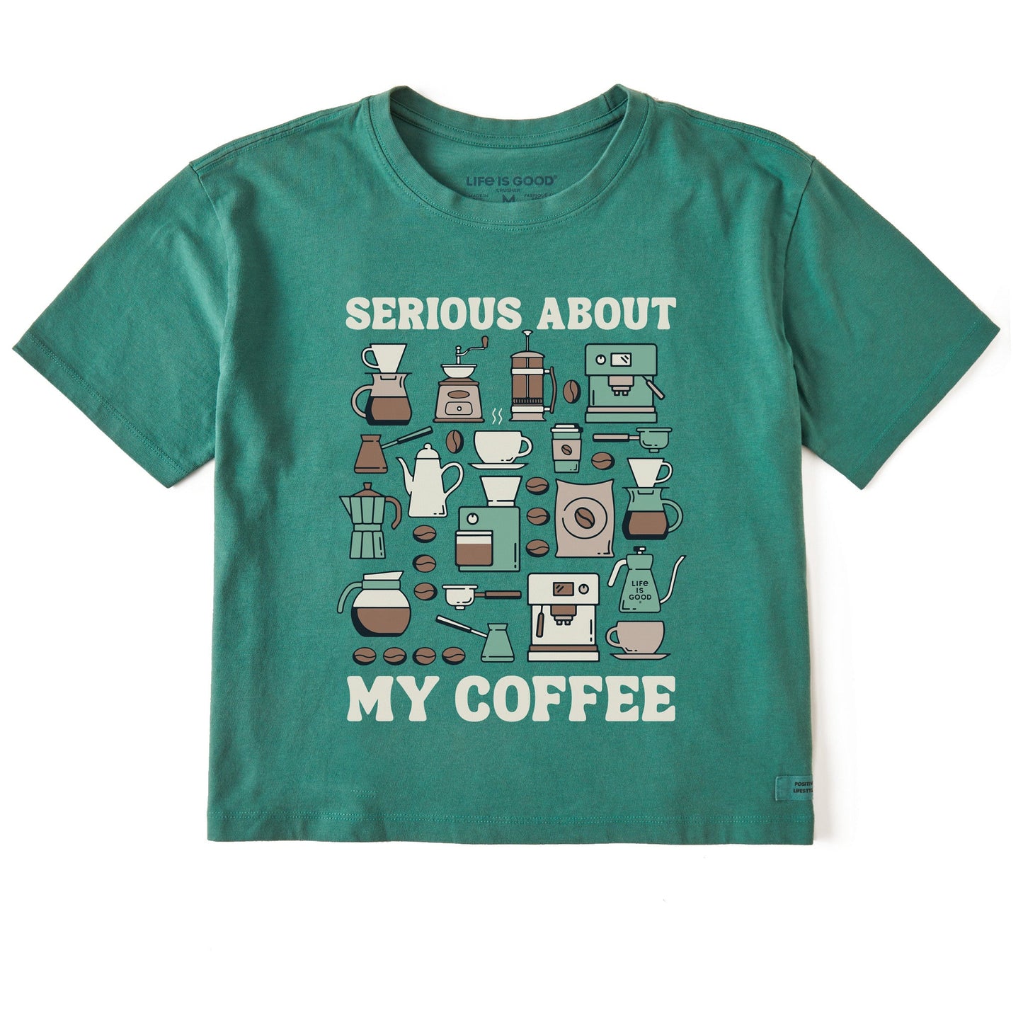 Women's Serious About My Coffee Short Sleeve Crusher Boxy Tee
