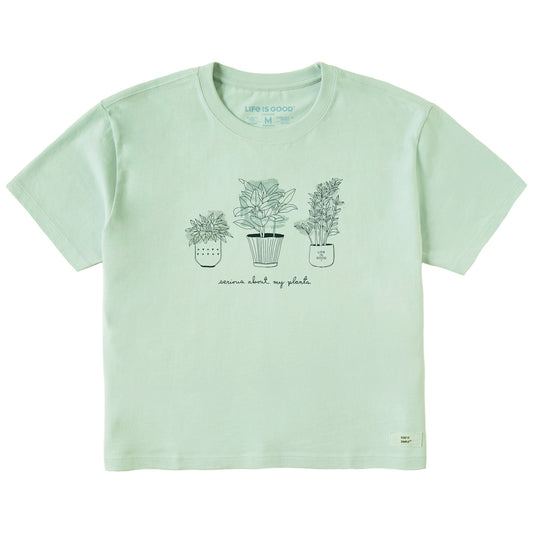 Women's Serious About My Plants Short Sleeve Crusher Boxy Tee