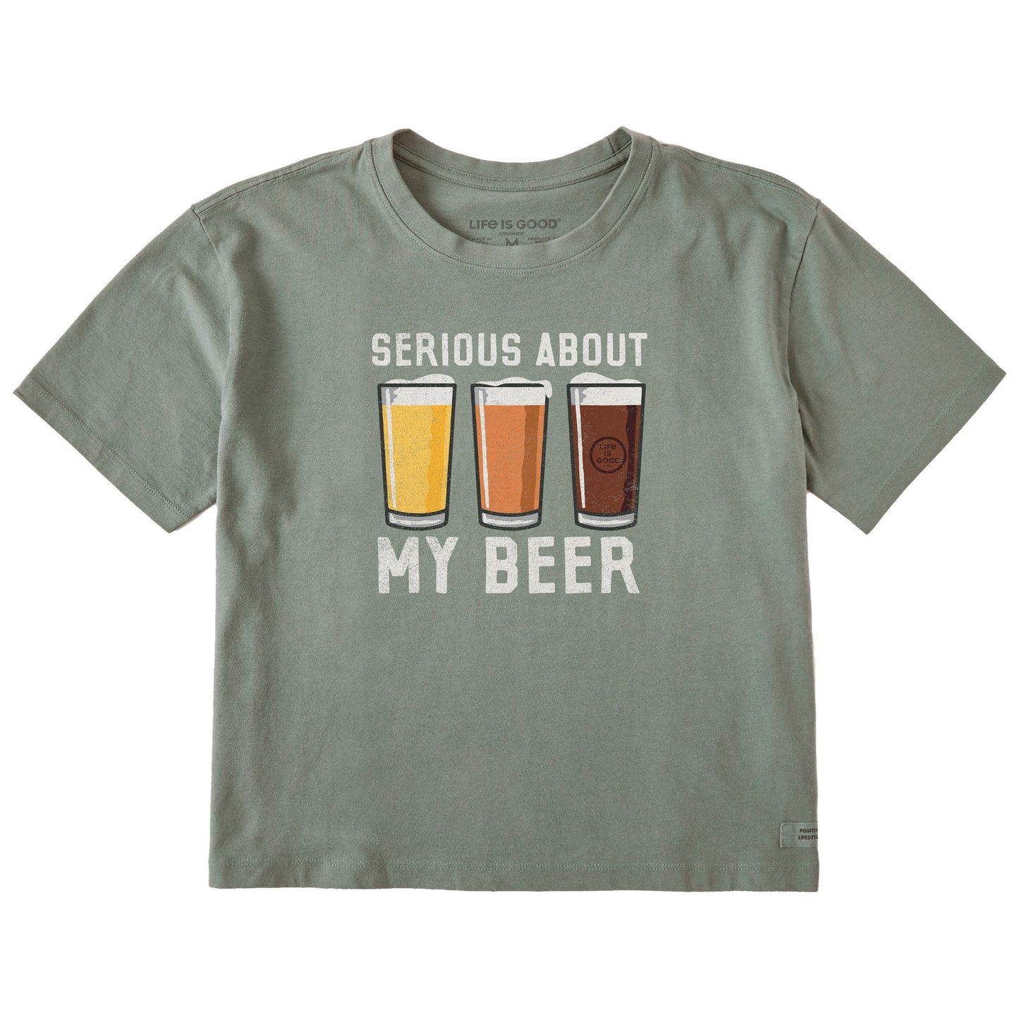 Women's Serious About My Beer Short Sleeve Crusher Boxy Tee