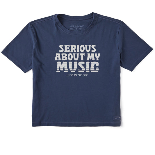Women's Serious About My Music Short Sleeve Crusher Boxy Tee