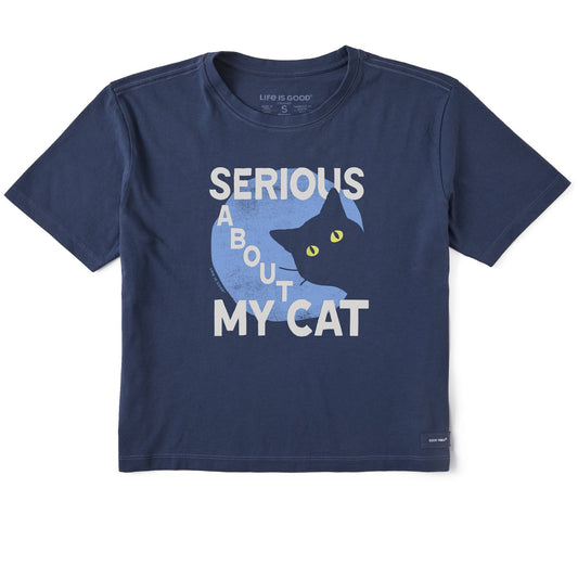 Women's Serious About My Cat Short Sleeve Crusher Boxy Tee